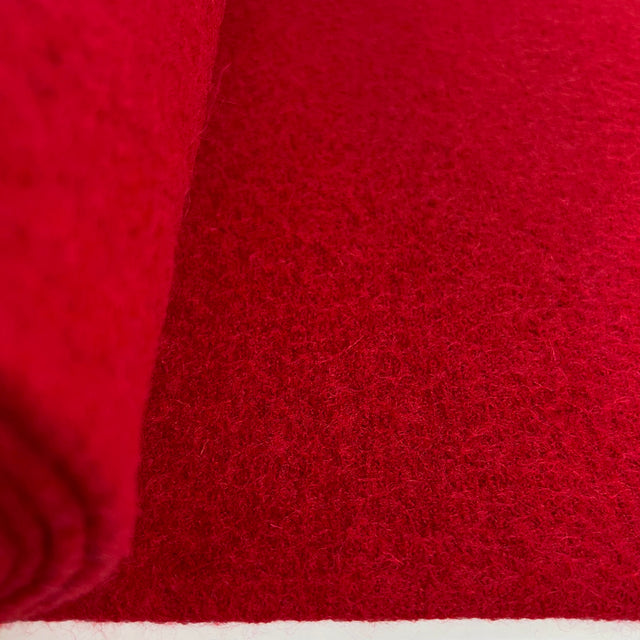 Pure Luxury Boiled Wool Fabric Red Bolt