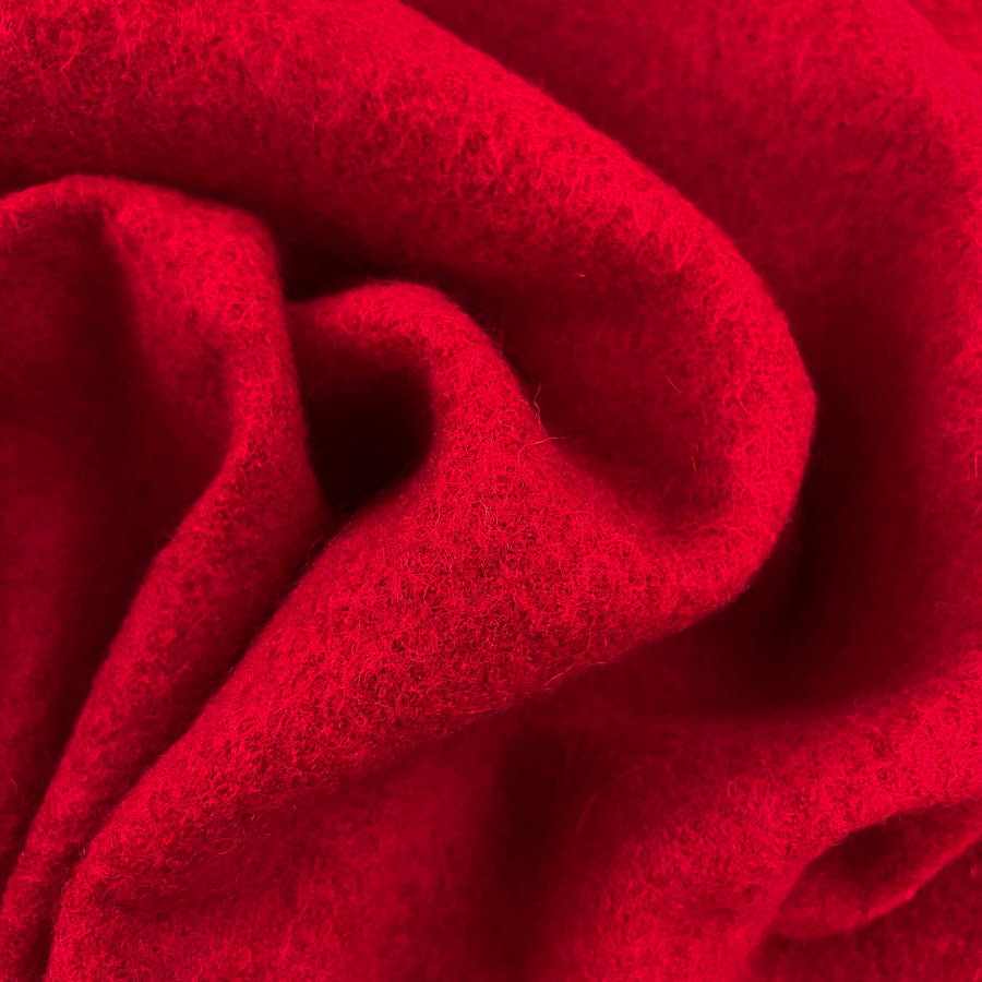 Pure Luxury Boiled Wool Fabric Red