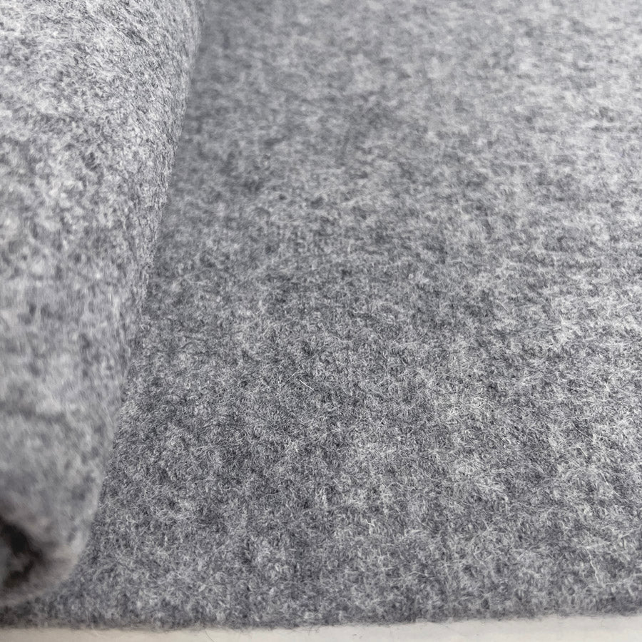 Pure Luxury Boiled Wool Fabric Silver Grey Bolt