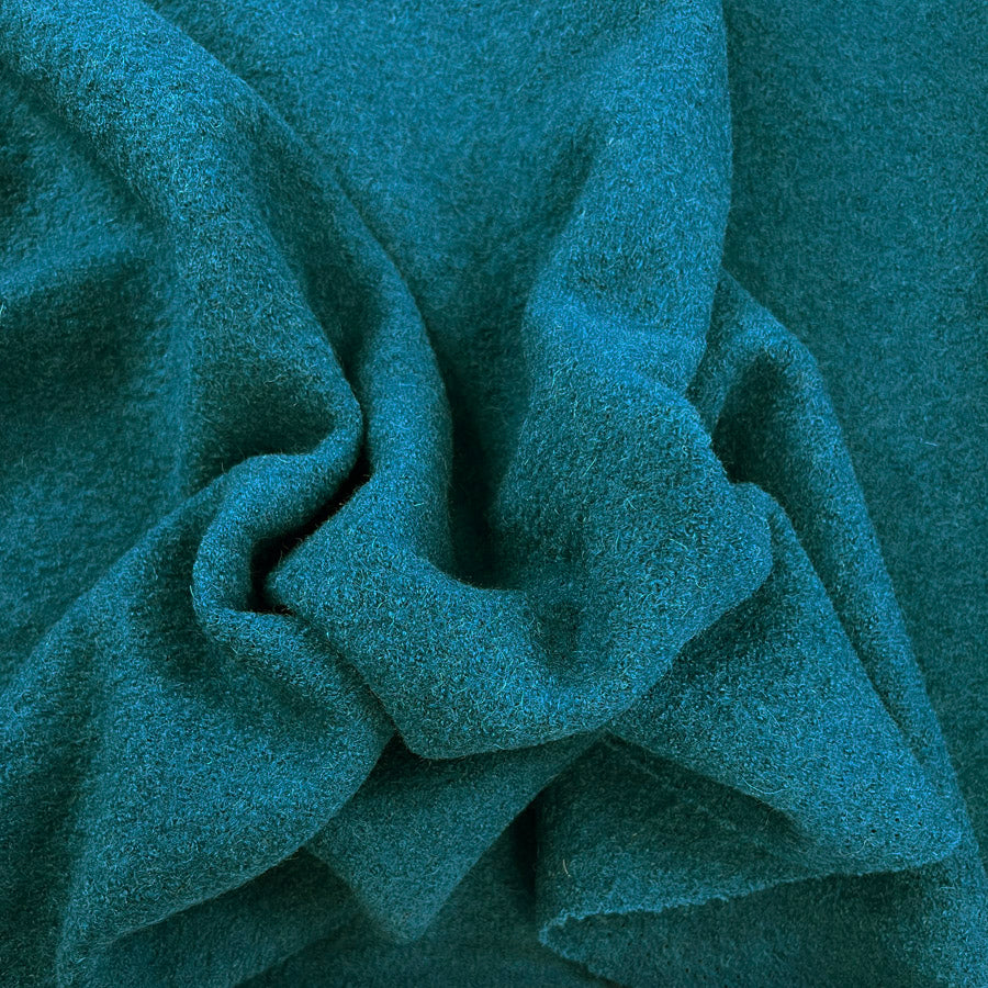 Pure Luxury Boiled Wool Light Blue Fabric Dark Turquoise Amazon