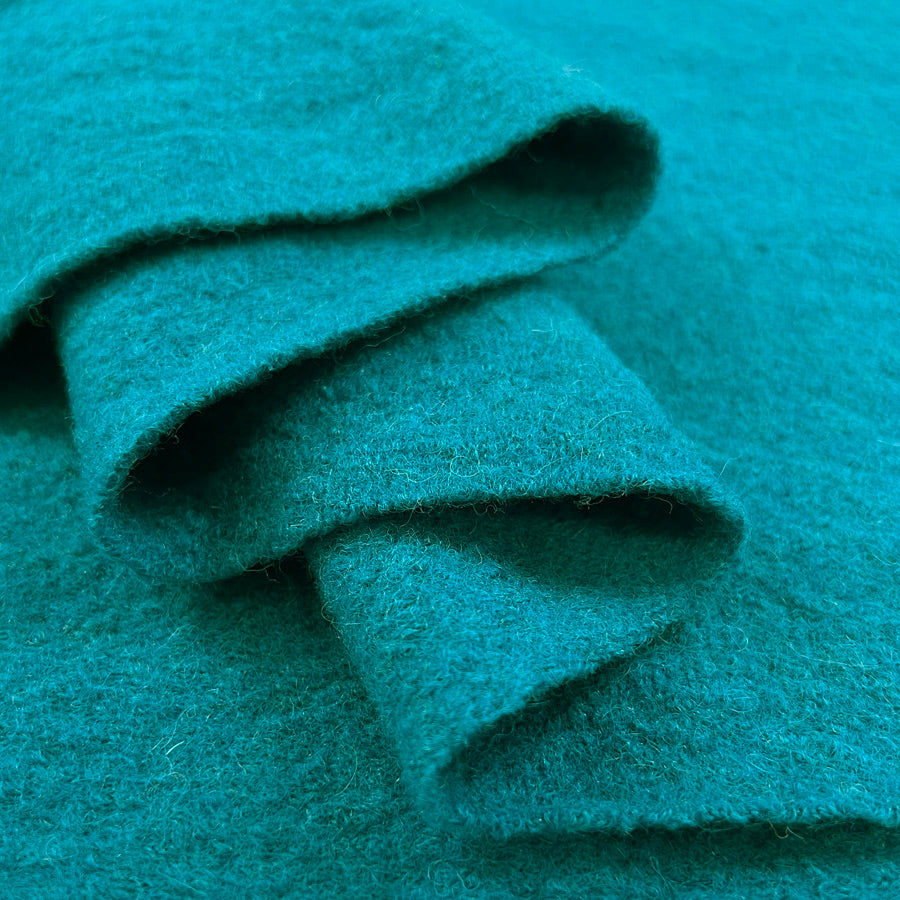 Pure Luxury Boiled Wool Light Blue Fabric Turquoise Fold