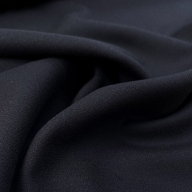 Pure Wool Crepe Navy Blue Woven Dress Fabric