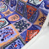 Purple Patch Viscose Crepe French Abstract Square Print Dress Fabric Roll
