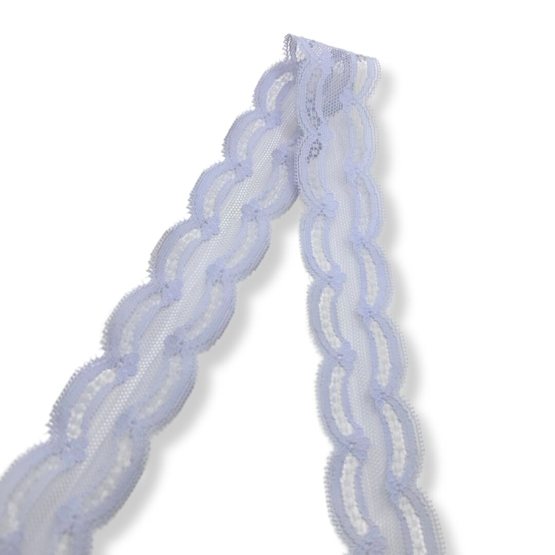 Purple Polyester Flat Lace Net Trimming Emily Lilac Fold