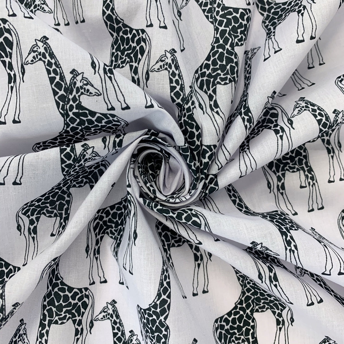 Put The Kettle On Giraffe Polycotton Dress Craft Fabric Swirl