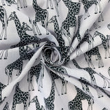 Put The Kettle On Giraffe Polycotton Dress Craft Fabric Swirl