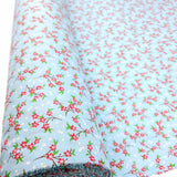 Put The Kettle On Orchid Pale Blue Floral Designed Poly Cotton Craft Fabric Pattern Fabric Photo
