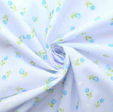 Put The Kettle On Poly Cotton Primrose Blue Fabric Cud 2