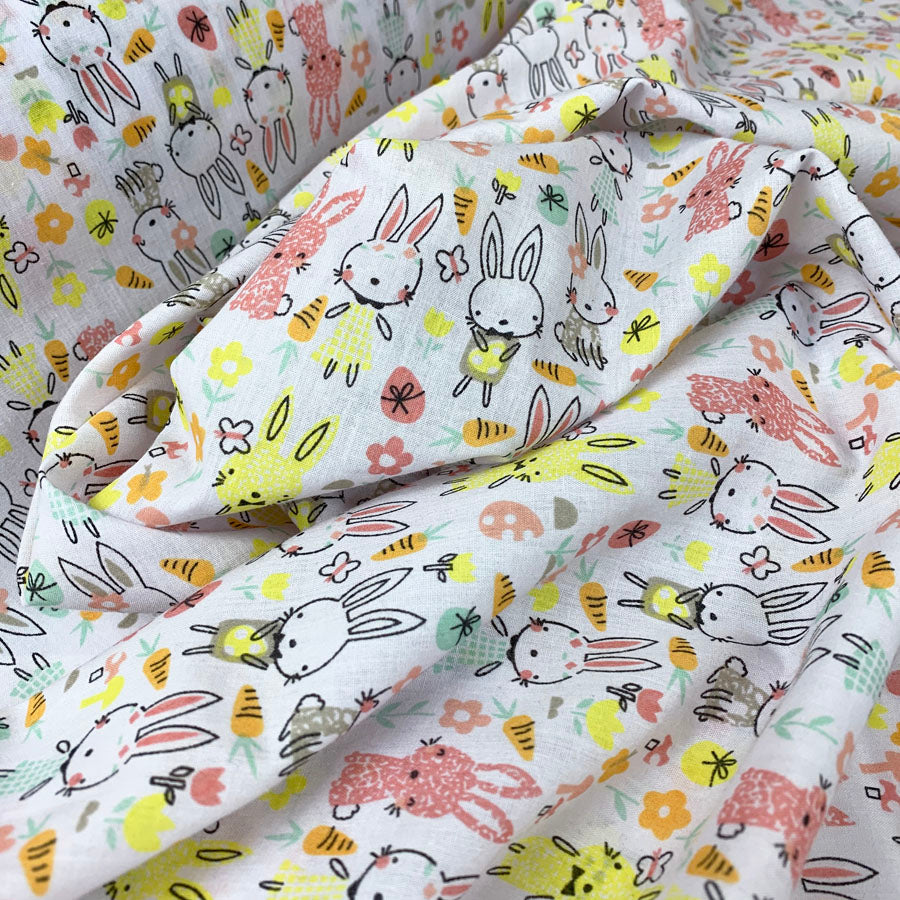 Put The Kettle On Biffy Bunny Poly Cotton Close Up