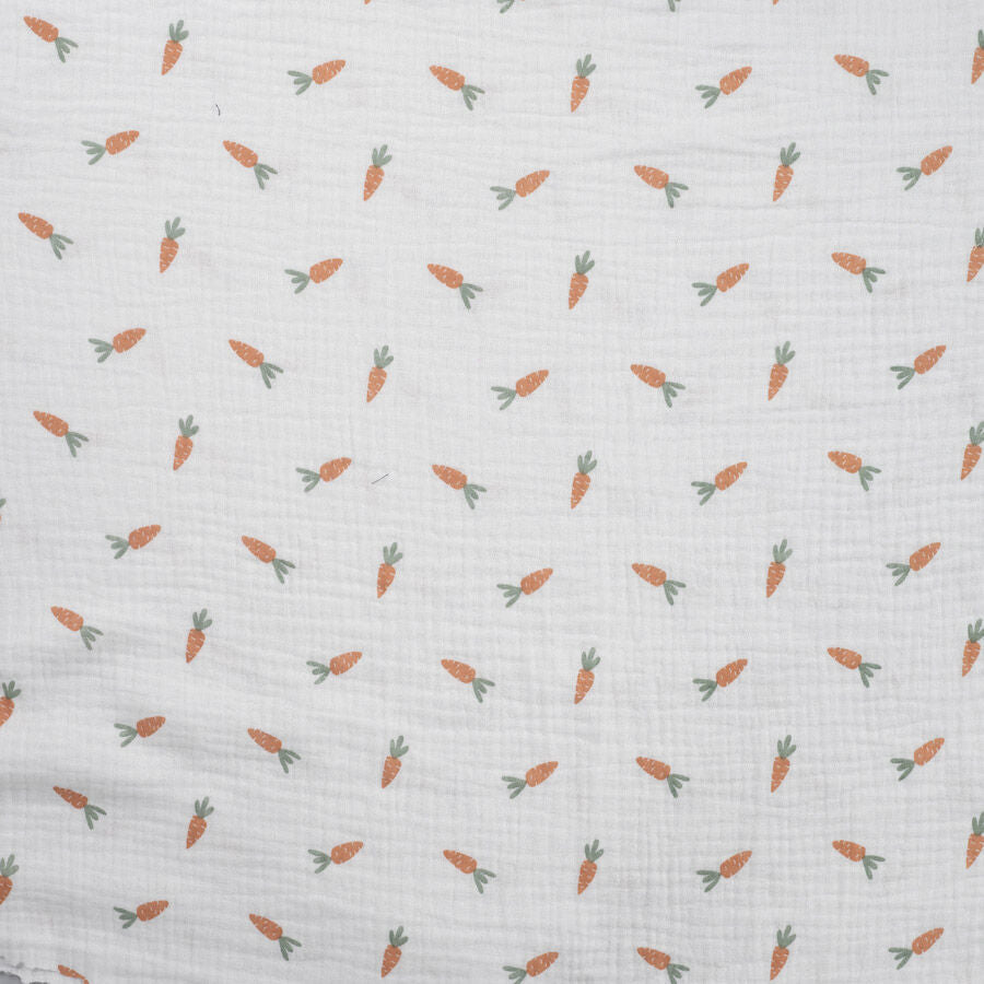 Qjutie 100% Cotton Bambino Print Dress Fabric Carrots K42030 510