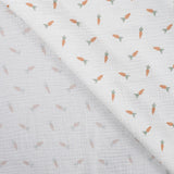 Qjutie 100% Cotton Bambino Print Dress Fabric Carrots K42030 510 Fold
