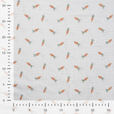 Qjutie 100% Cotton Bambino Print Dress Fabric Carrots K42030 510 Ruler