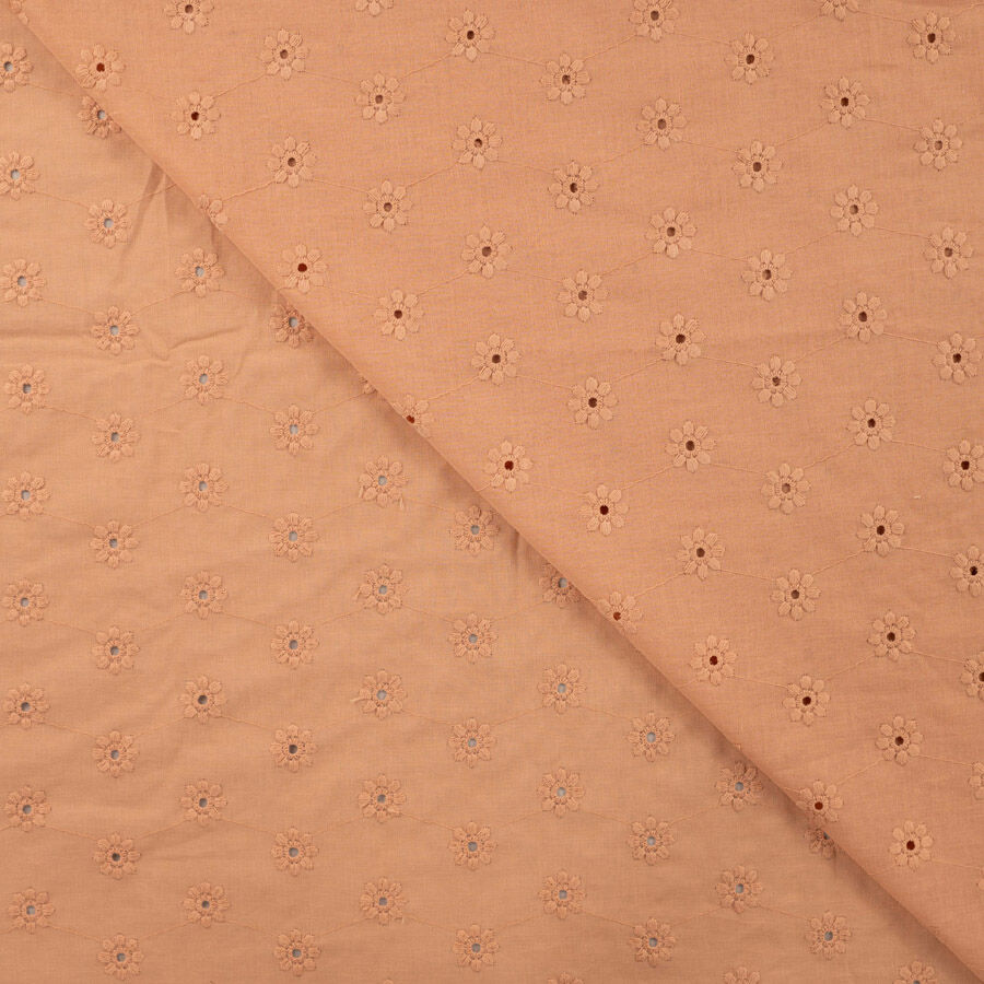 Qjutie 100% Cotton Broderie Anglaise Fabric Dusty Salmon K48062 320 Fold