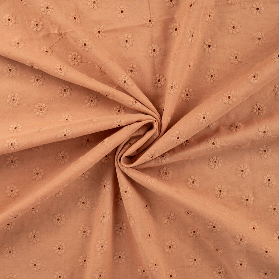 Qjutie 100% Cotton Broderie Anglaise Fabric Dusty Salmon K48062 320 Twist