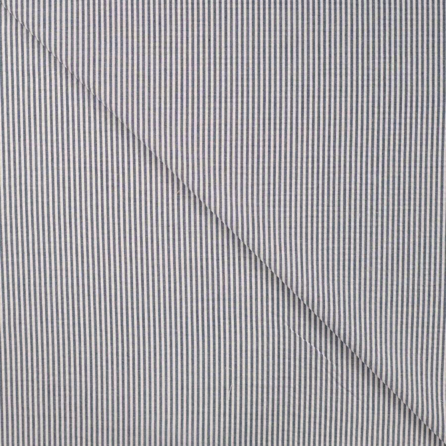Qjutie 100% Cotton Seersucker Stripe Dress Fabric Navy K48069 980 Fold