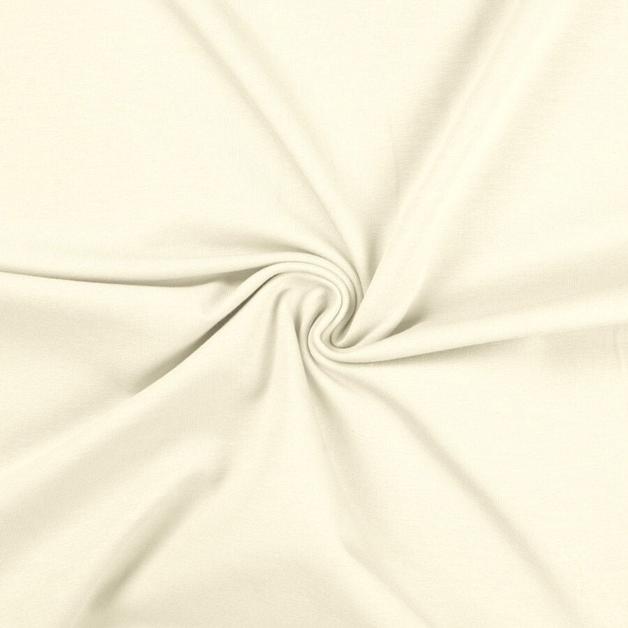 Qjutie 96  Cotton 4  Spandex Plain Jersey Fabric Ecru Rs0179 510 Twist