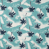Qjutie Cotton Elastane Blue French Terry Fabric Palms K20092 960