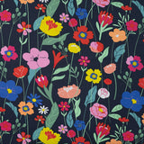 Qjutie Cotton Elastane French Terry Fabric Colourful Flowers K20094 001