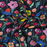 Qjutie Cotton Elastane French Terry Fabric Colourful Flowers K20094 001 Twist