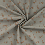 Qjutie Cotton Elastane Khaki Animal Print Rib Fabric Giraffe K47055 270 Twist