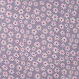 Qjutie Cotton Elastane Lilac Floral Print Rib Fabric Daisy K47054 430