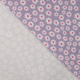 Qjutie Cotton Elastane Lilac Floral Print Rib Fabric Daisy K47054 430 Fold