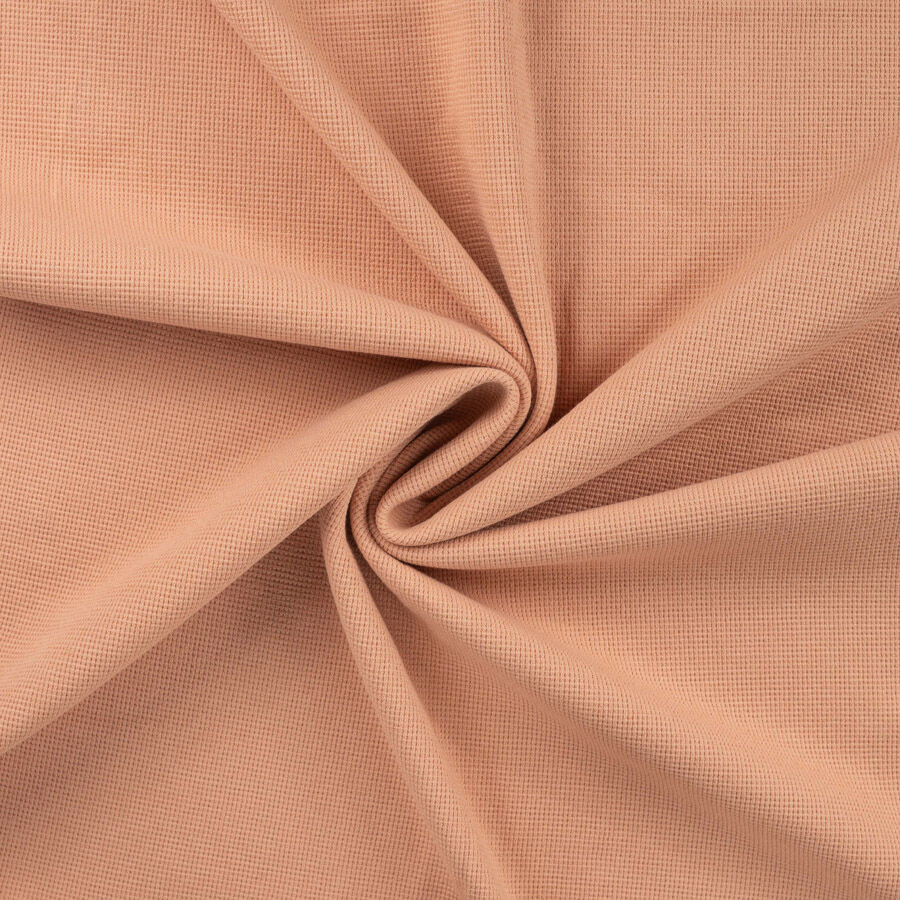 Qjutie Cotton Elastane Waffle Jersey Fabric Dusty Salmon K47049 320 Twist