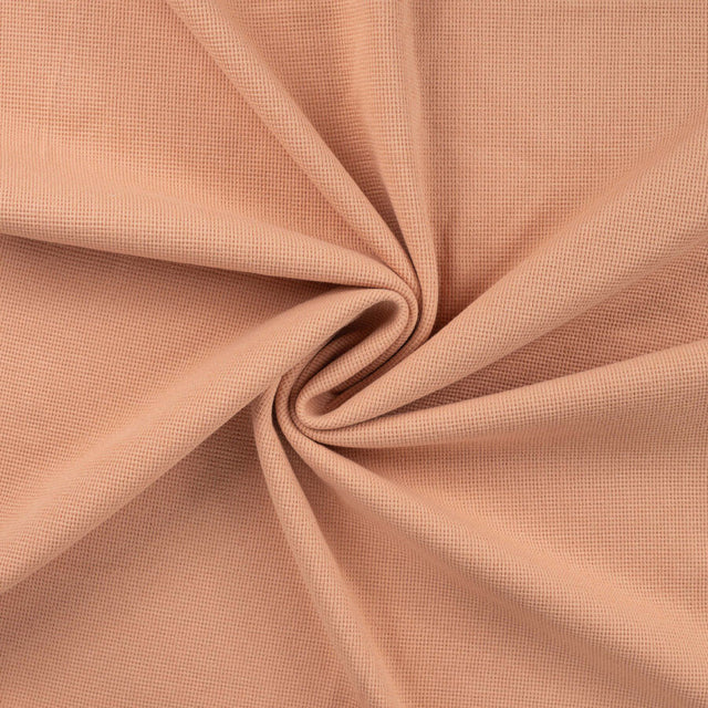 Qjutie Cotton Elastane Waffle Jersey Fabric Dusty Salmon K47049 320 Twist