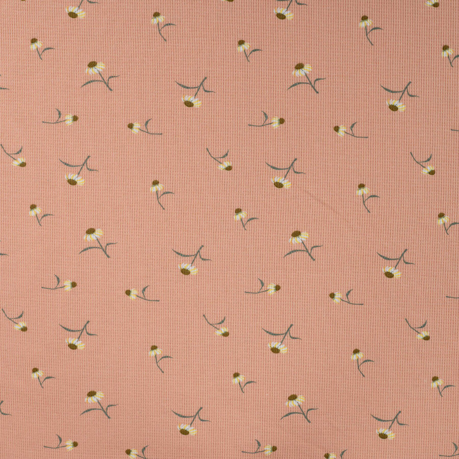 Qjutie Cotton Elastane Waffle Textured Jersey Fabric Daisy K47056 320