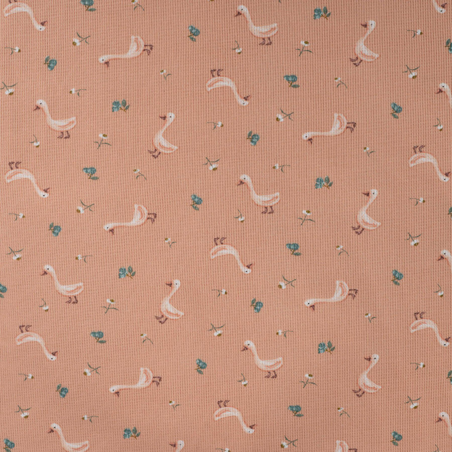 Qjutie Cotton Elastane Waffle Textured Jersey Fabric Goose K47057 320