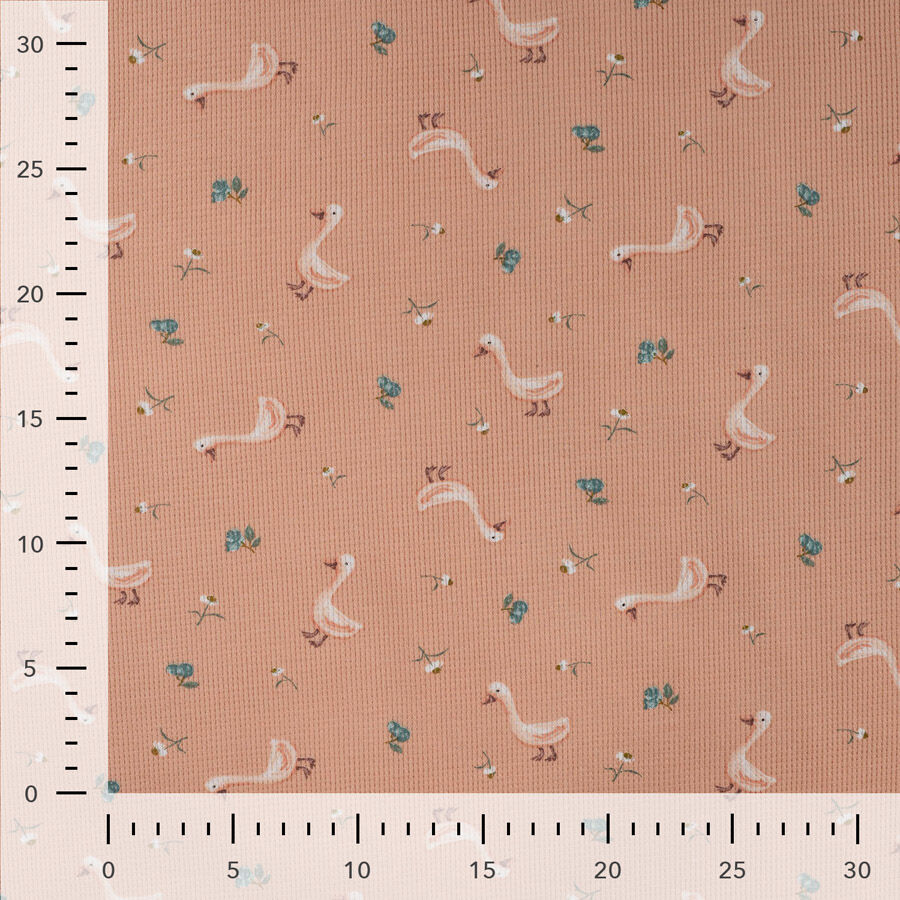 Qjutie Cotton Elastane Waffle Textured Jersey Fabric Goose K47057 320 Ruler