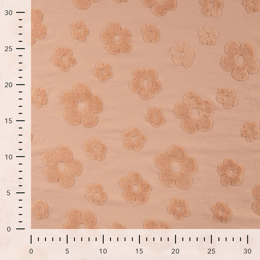 Qjutie Cotton Polyester Floral Jacquard Fabric Dusty Salmon K47053 320 Ruler