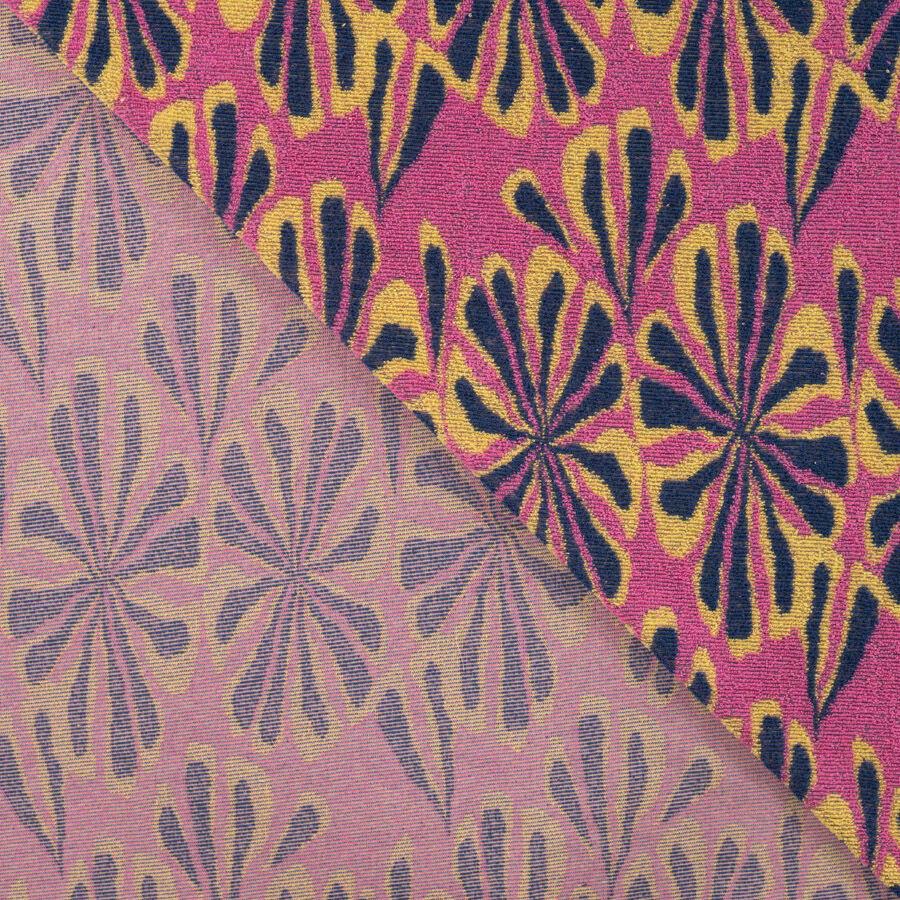 Qjutie Cotton Polyester Jacquard Towelling Fabric Flower Power K47059 170 Fold