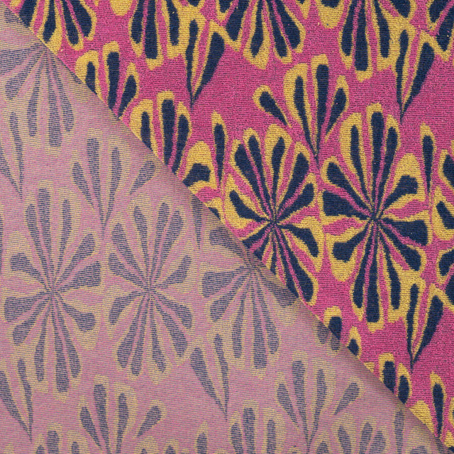Qjutie Cotton Polyester Jacquard Towelling Fabric Flower Power K47059 170 Fold