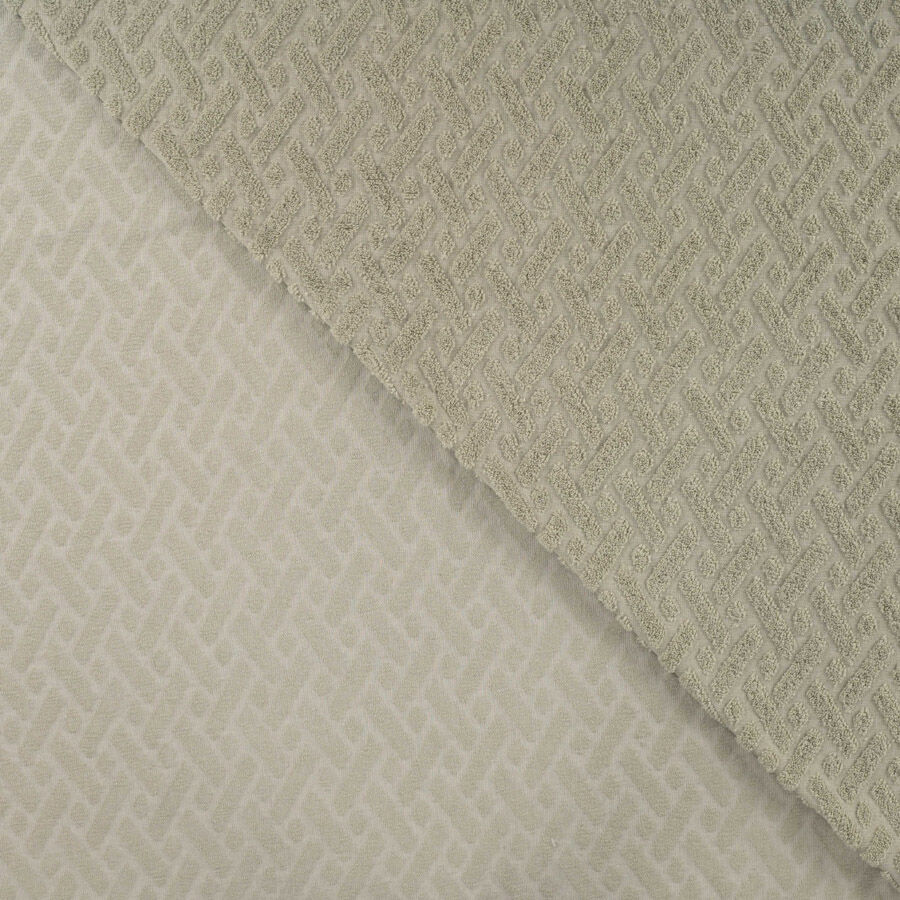 Qjutie Cotton Polyester Jacquard Towelling Fabric Khaki K47060 270 Fold