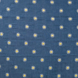 Qjutie Embroidered Floral Denim Chambray Fabric Daisy K48044 960