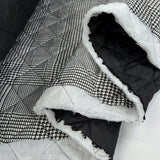 Quilted black ivory hound polyester wadding coat fabric fold