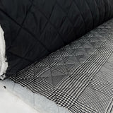 Quilted black ivory hound polyester wadding coat fabric roll