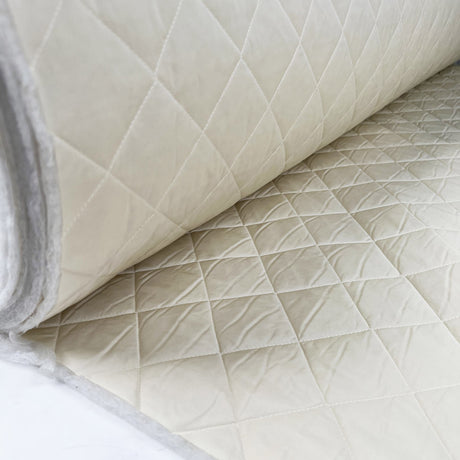 Quilted clotted cream nylon water resistant wadded british coating fabric roll