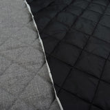 Quilted wool school grey black nylon british water resistant coating fabric cu