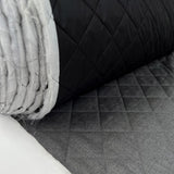 Quilted wool school grey black nylon british water resistant coating fabric roll