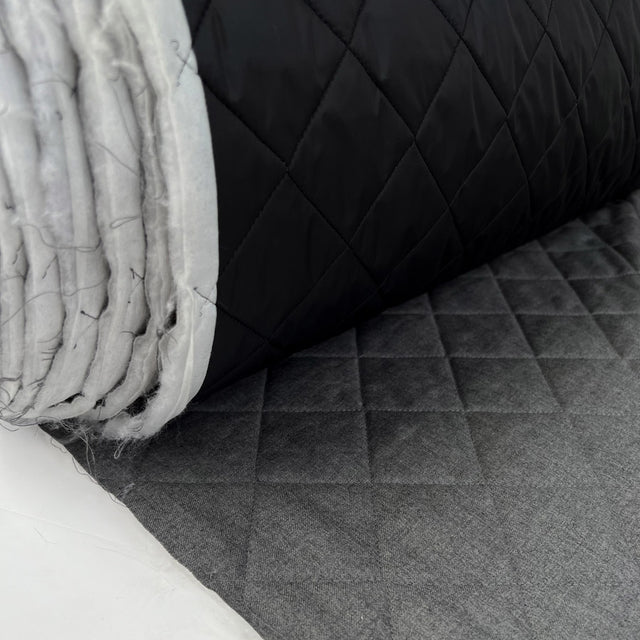 Quilted wool school grey black nylon british water resistant coating fabric roll