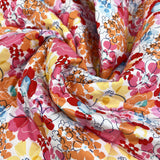 Quilting Floral Fiesta Cotton Wadding Pink Orange Coating Fabric