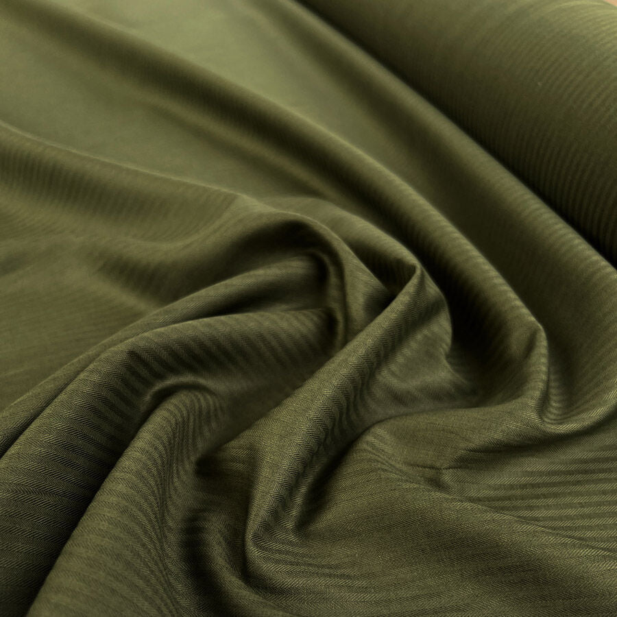 Ralphs Shirting Olive Green Cotton Deadstock Designer Fabric