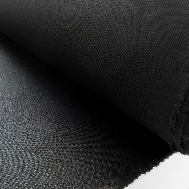 Raven Black Satin Polyester Nylon Dress Fabric Roll
