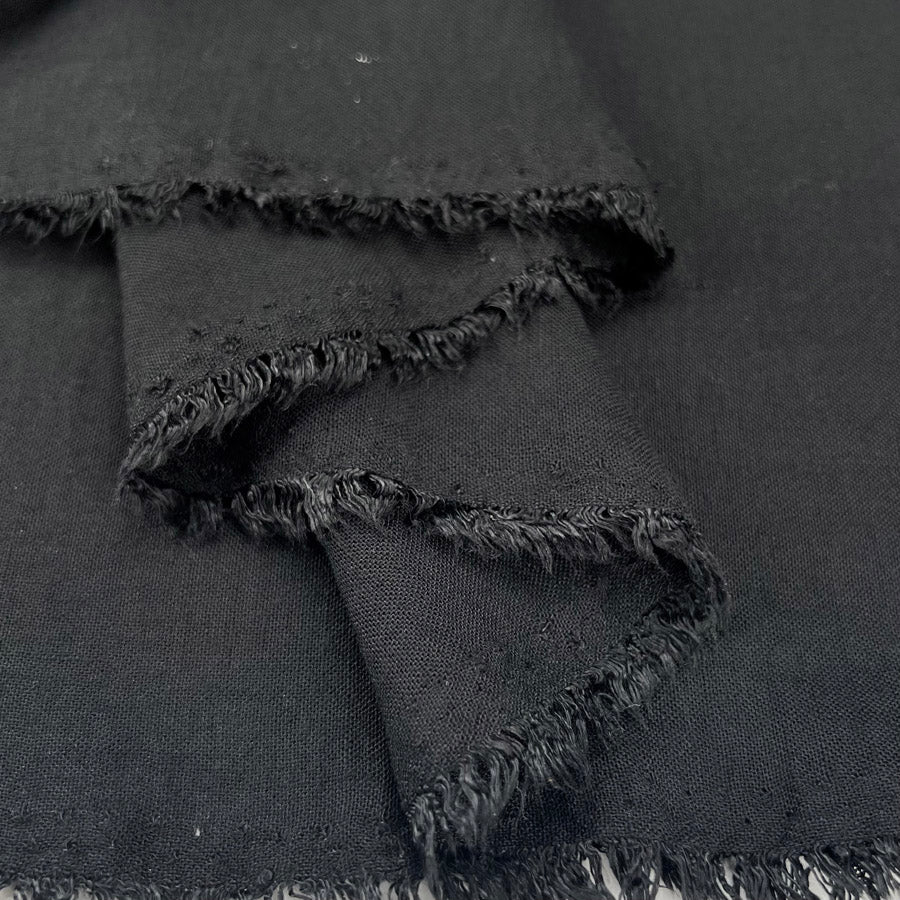 Raye Black Fine Polyester Linen Look Dress Fabric Fols