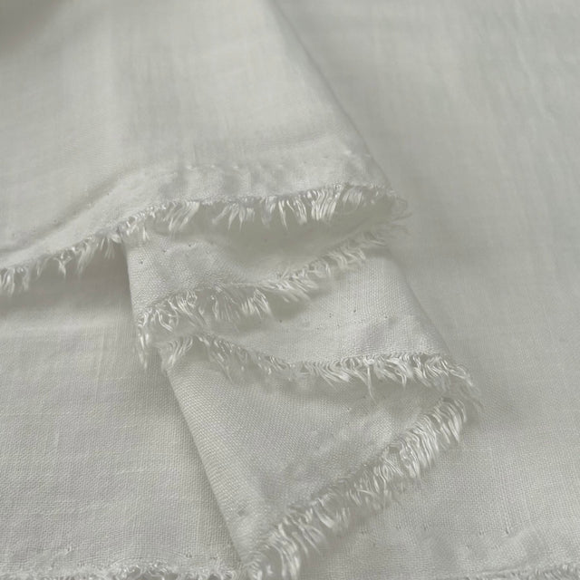 Raye Ecru Fine Polyester Linen Look Dress Fabric Fold