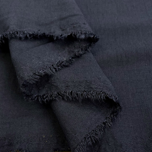 Raye Navy Fine Polyester Linen Look Dress Fabric Fold