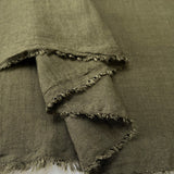 Raye Olive Fine Polyester Linen Look Dress Fabric Fold