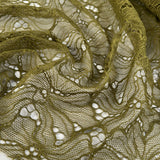 Recycled Lace Moss Green Polyester Floral Woven Dress Fabric